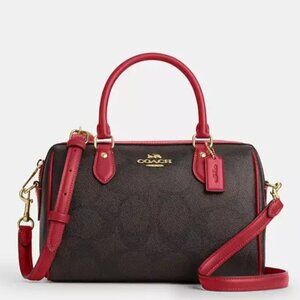 Coach Rowan Satchel Bag  In Maxi Signature Canvas